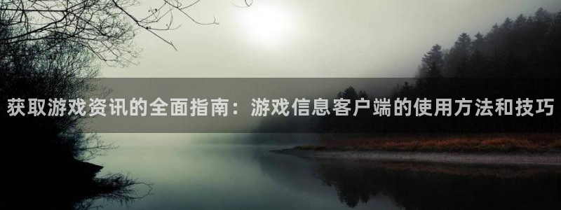 星欧娱乐下载：获取游戏资讯的全面指南：游戏信息客户端的使用方