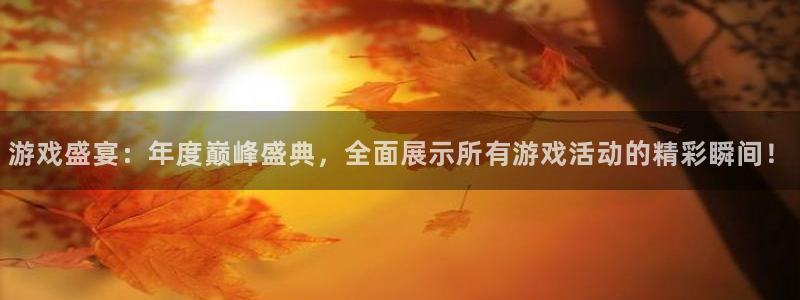 星欧娱乐app：游戏盛宴：年度巅峰盛典，全面展示所有游戏活动